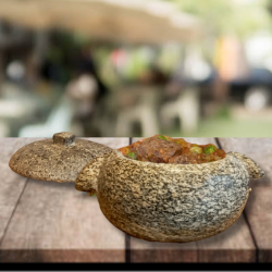 Olla gris con textura de 1.5lt