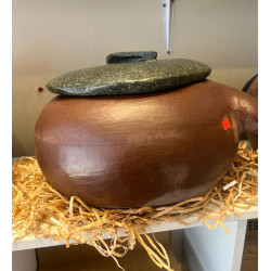 Olla Marrón tapa Verde 4...